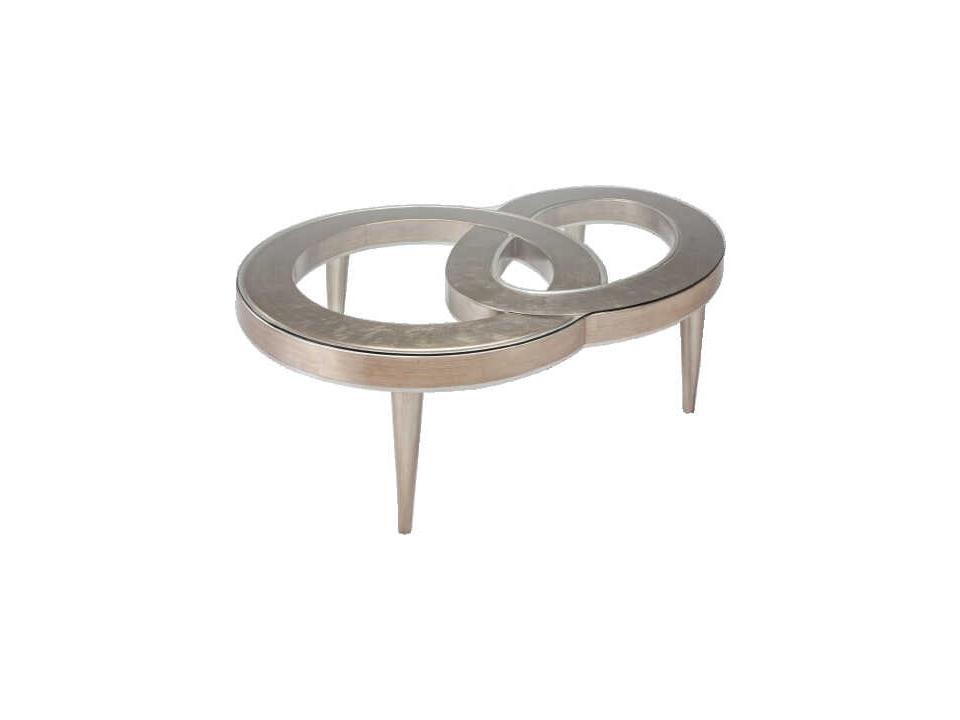 Glass Soft Goldleaf Silver Trim Coffee Table