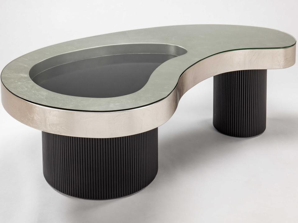 Glass Silverleaf Black Coffee Table