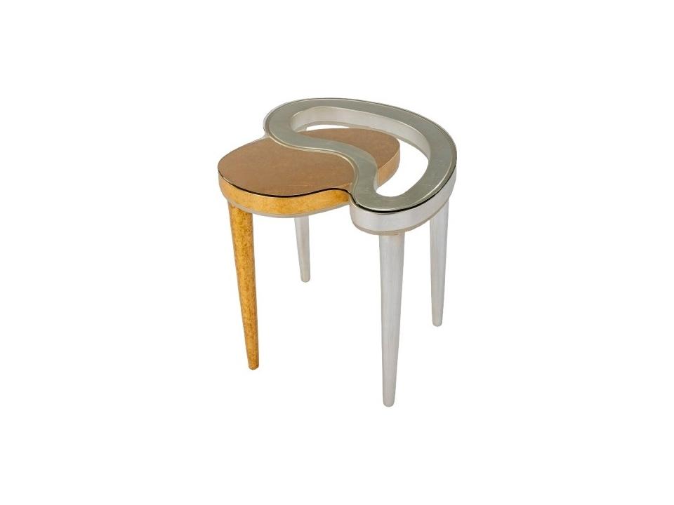 Glass Gold Silver End Table