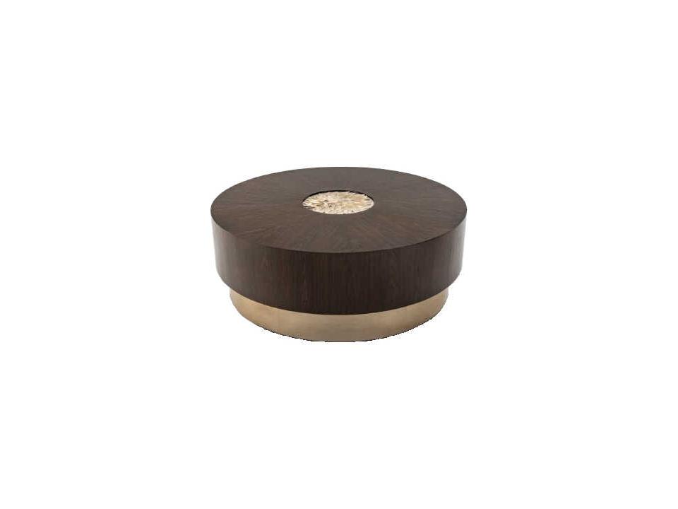 Round Wood Veneer Tobacco Coffee Table
