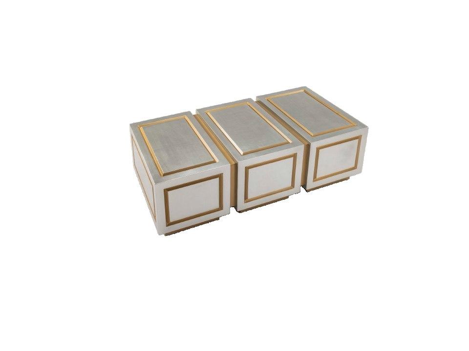 Rectangular Wood Silverleaf Goldleaf Coffee Table