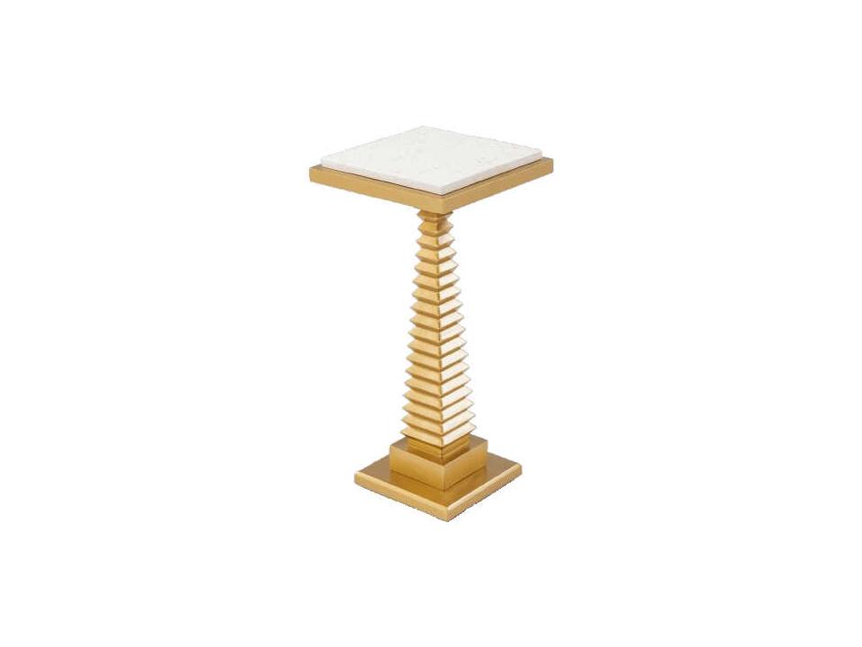 Square Marble Goldleaf End Table