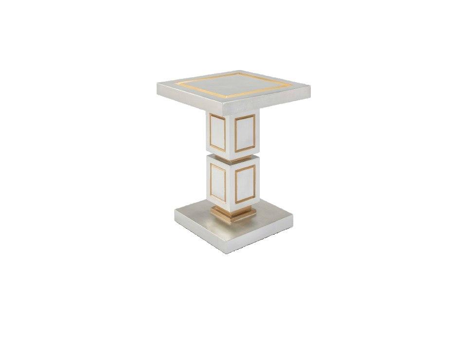 Square Wood Silverleaf Goldleaf End Table