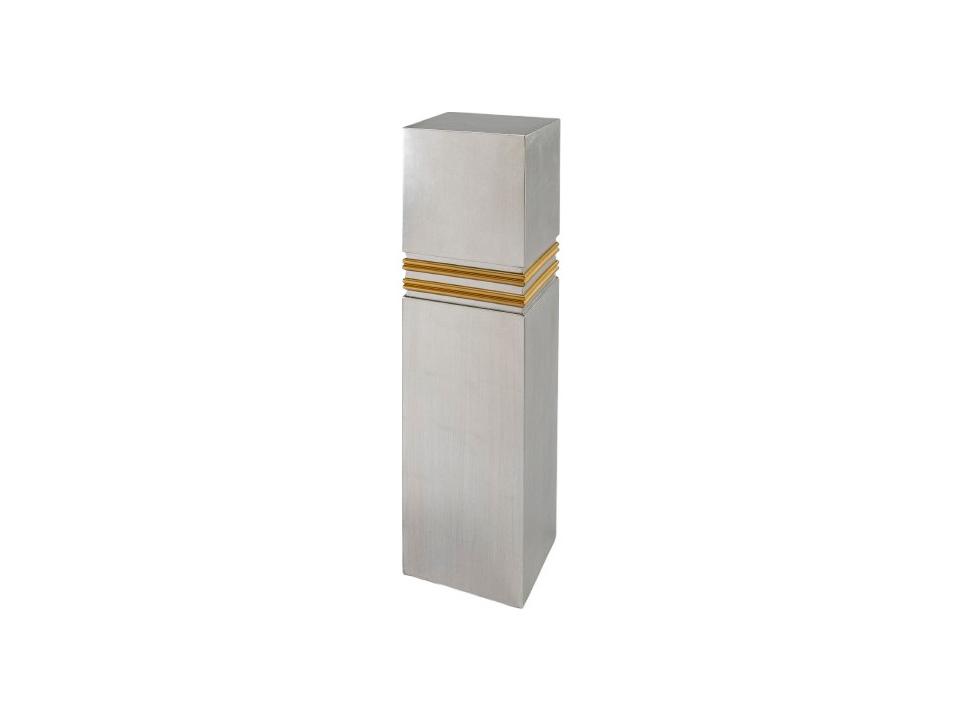 Square Wood Silver End Table