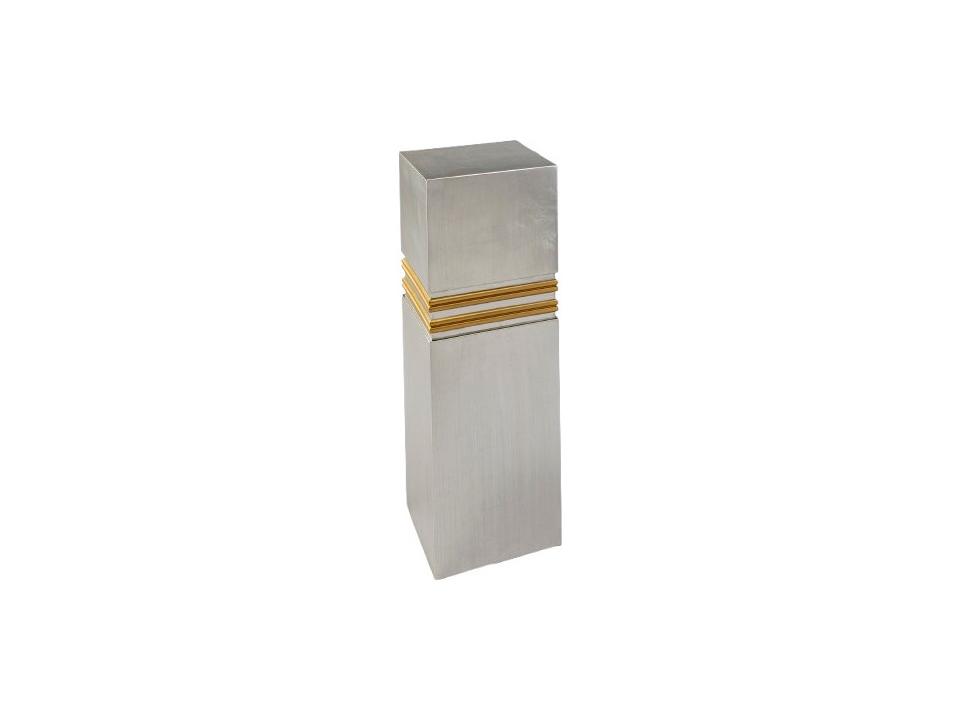 Square Wood Silver End Table