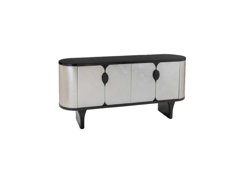 72" Silverleaf Black Top Sideboard