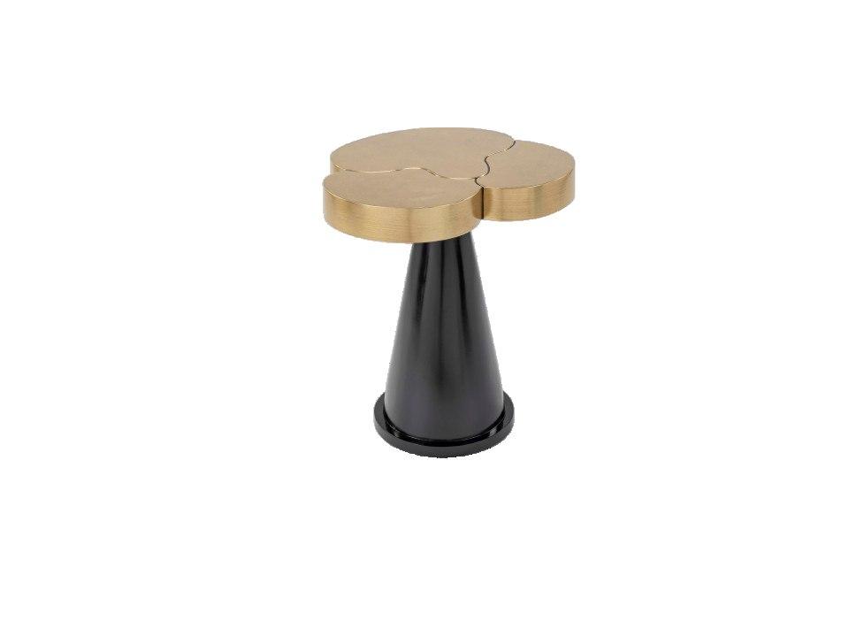 Metal Black Goldleaf End Table