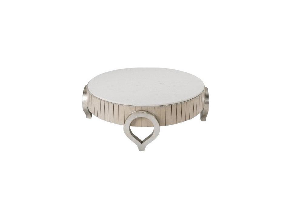 Round Natural White Silver Coffee Table