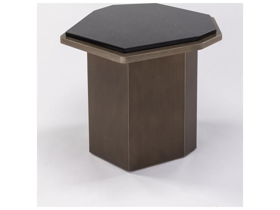Black Marble Mocha End Table