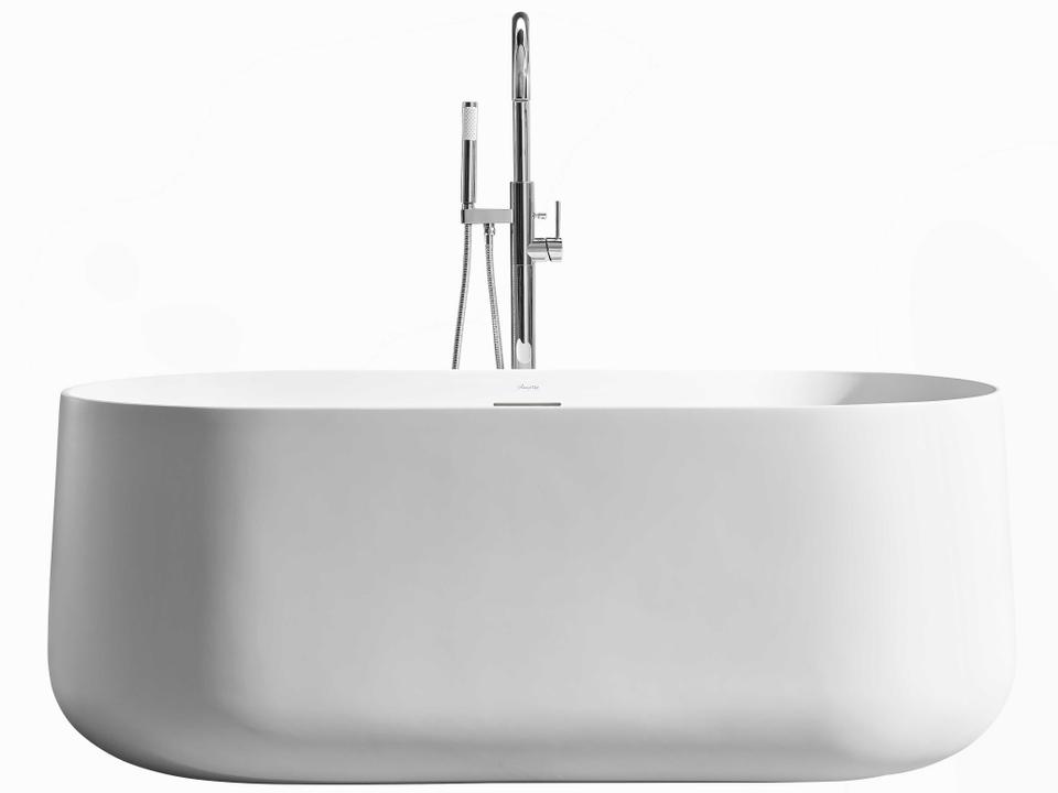 Cossue 61 Inch Freestanding Soaking Bathtub Modern White