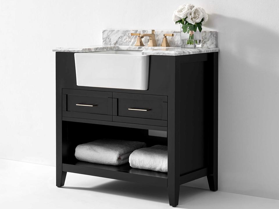 Hayley 36 Inch Bathroom Vanity in Black Onyx