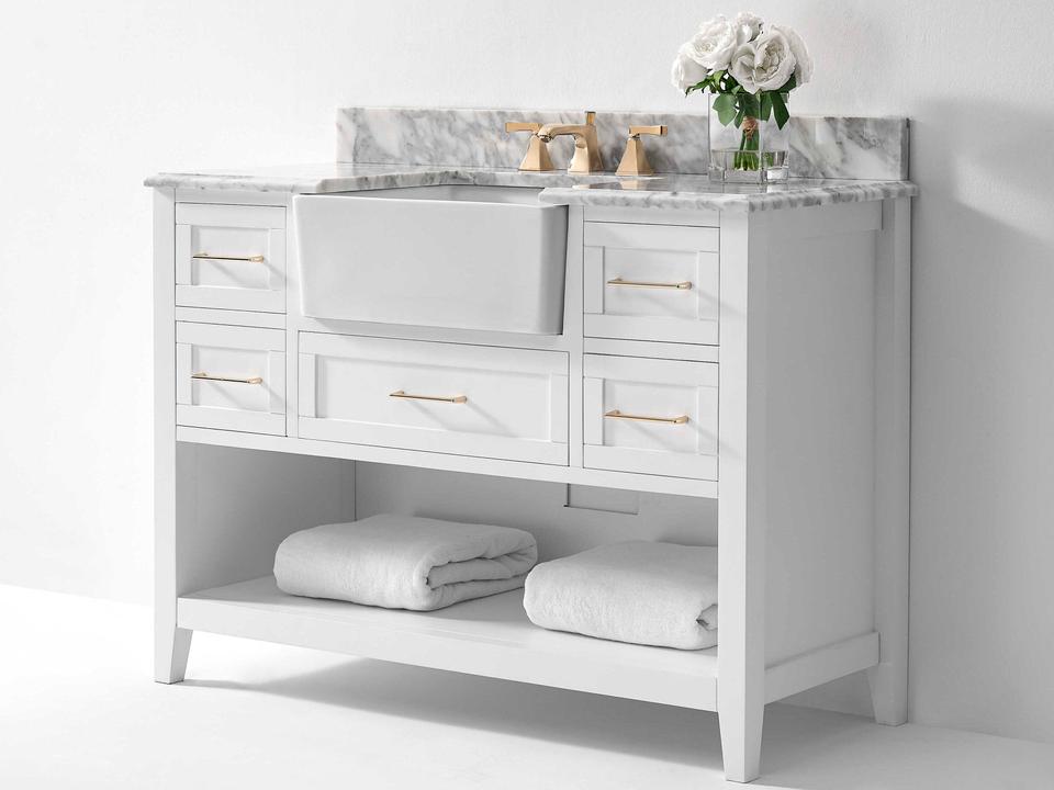 Hayley 48-inch Bathroom Vanity Farmhouse Modern White