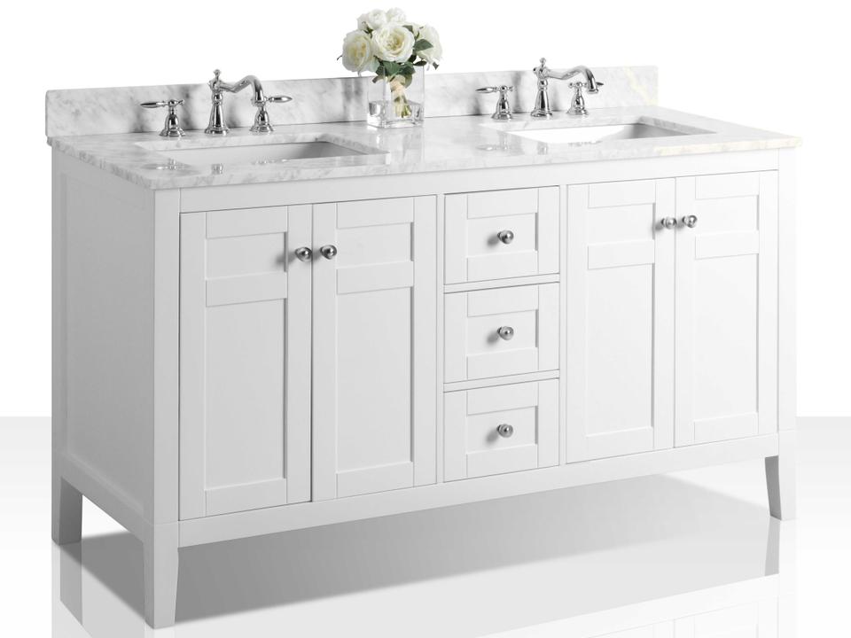 Maili 60 Inch Double Vanity White Bathroom Furniture