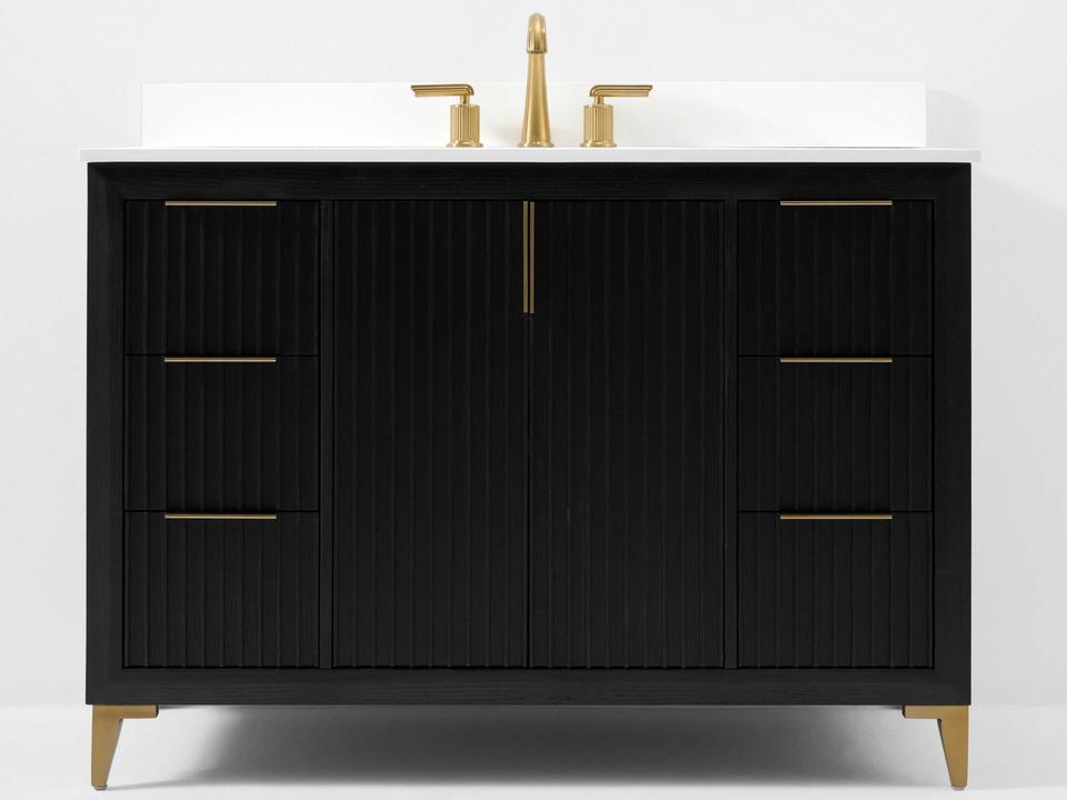 Turlington 48-inch Single Bathroom Vanity Black Oak