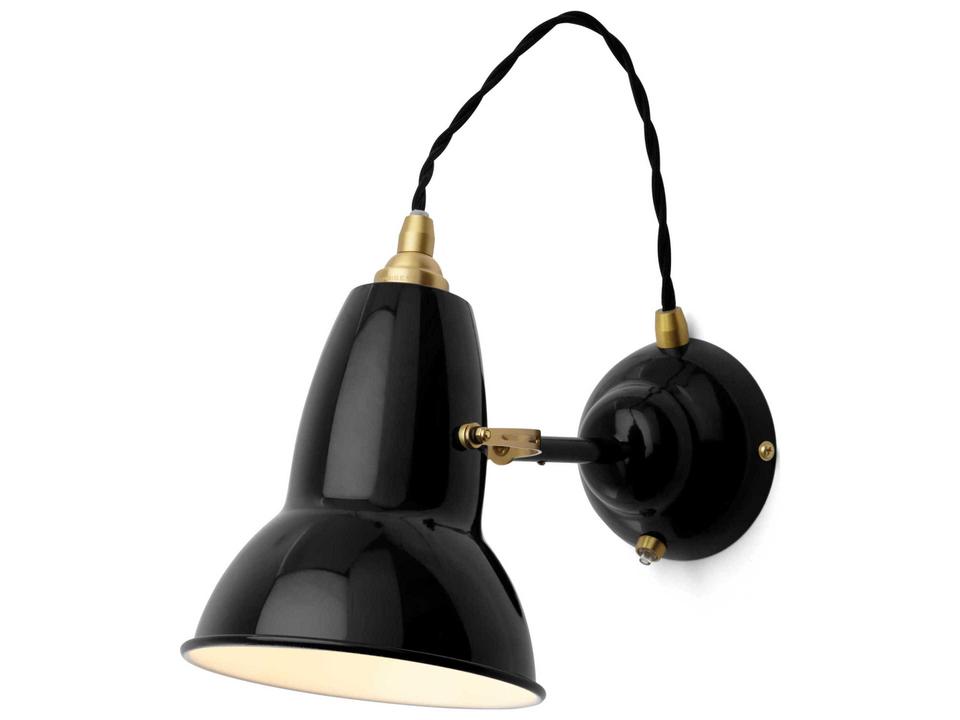 Original 1227 Brass Wall Light in Jet Black