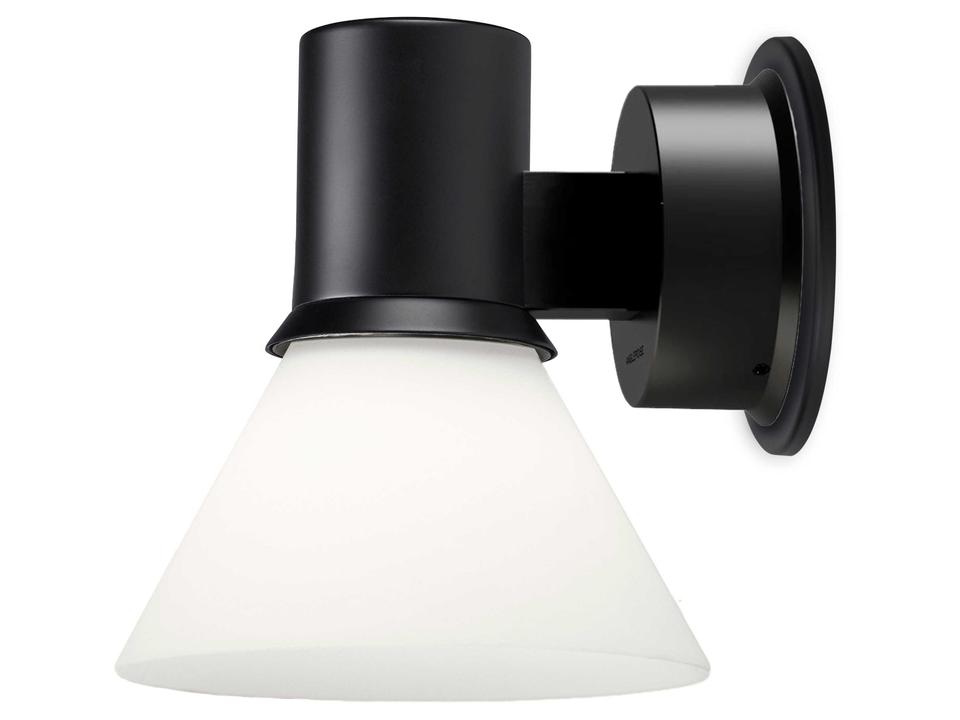 Type 80 Glass W4 Wall Sconce in Matte Black with Opal Glass Shade