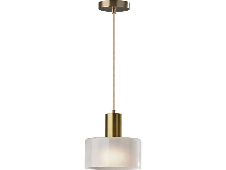 Rhodes Modern Drum Pendant Light in Antique Brass