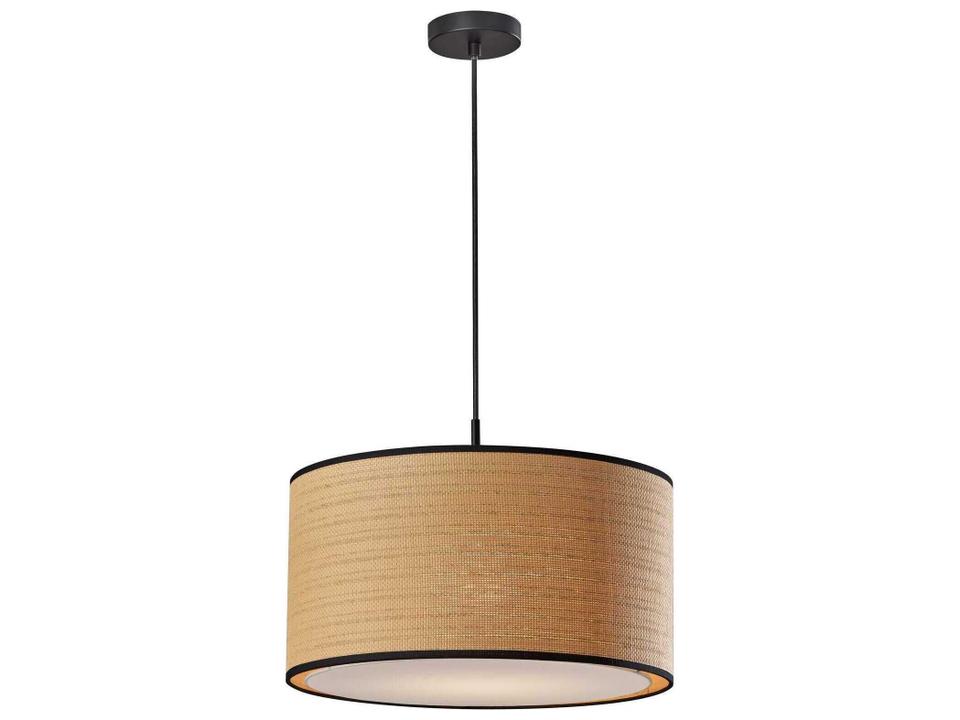 Harvest Large Drum Pendant Light in Natural and Black