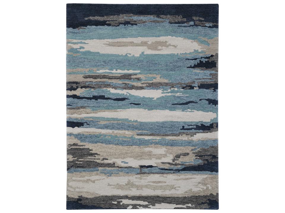 Abstract ABS-4 Abstract Wool Viscose Hand-Tufted Area Rug Blue