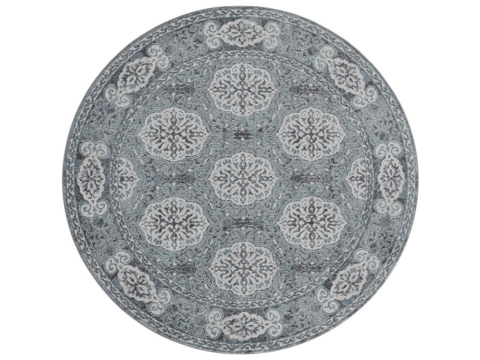 Alexandria Round Area Rug in Steel Blue