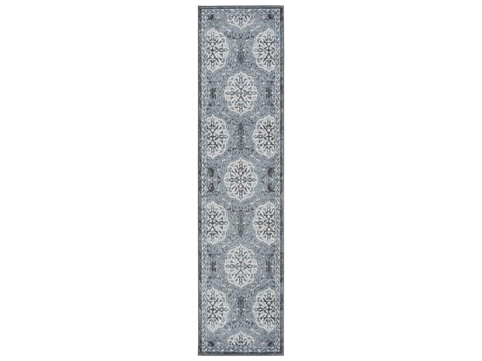 Alexandria ALX-10 Steel Blue Power-Loomed Runner Rug 2 ft 6 in x 10 ft 3 in