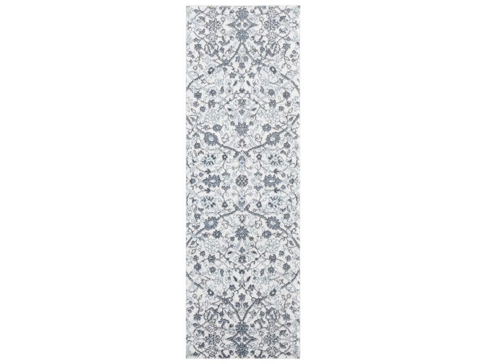 Alexandria Power-Loomed Runner Rug in Light Blue Floral Pattern