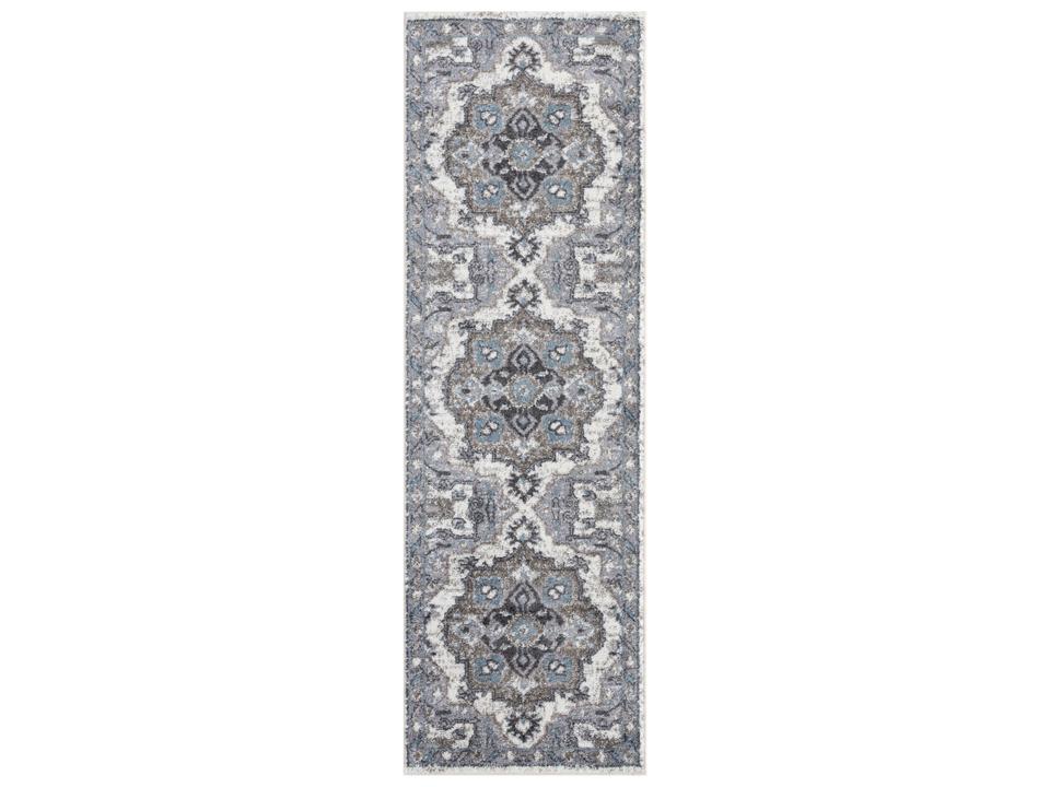 Alexandria Power-Loomed Bordered Runner Rug in Ivory Polypropylene