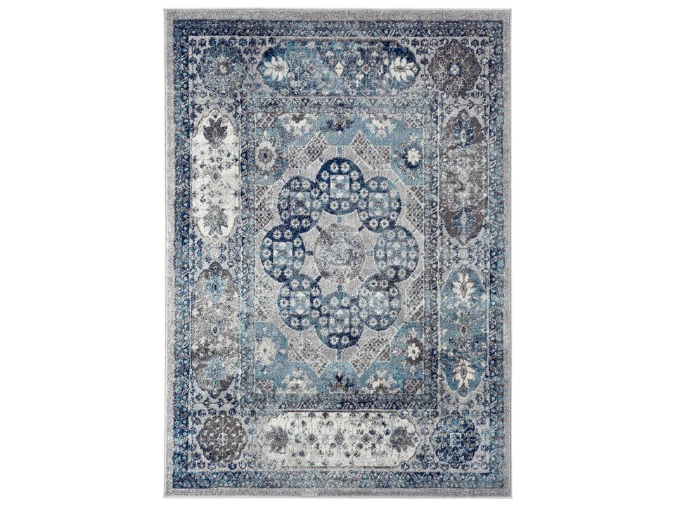 Alexandria ALX-83 Transitional Power-Loomed Polypropylene Area Rug Grey Sea Blue
