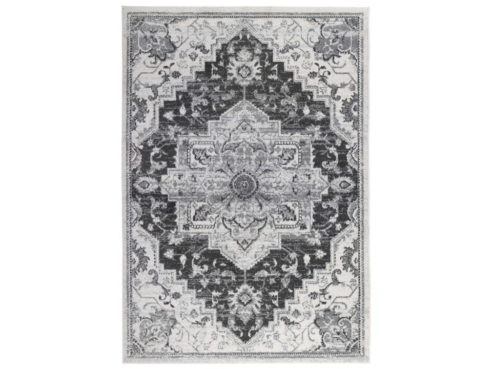 Alexandria Power-Loomed Polypropylene Area Rug in Dark Gray