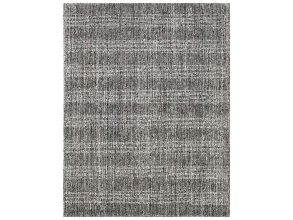 Brooklyn Collection Hand-Woven Wool and Viscose Area Rug in Gray