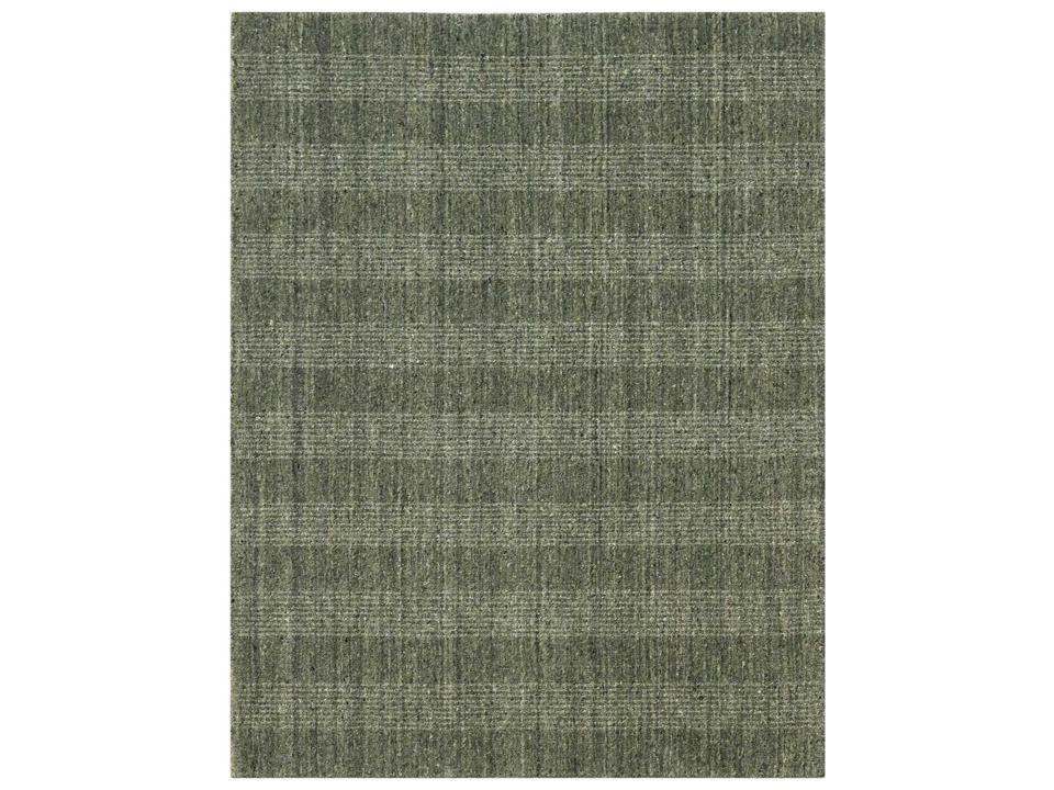 Brooklyn Collection Hand-Woven Wool Blend Area Rug in Olive Green