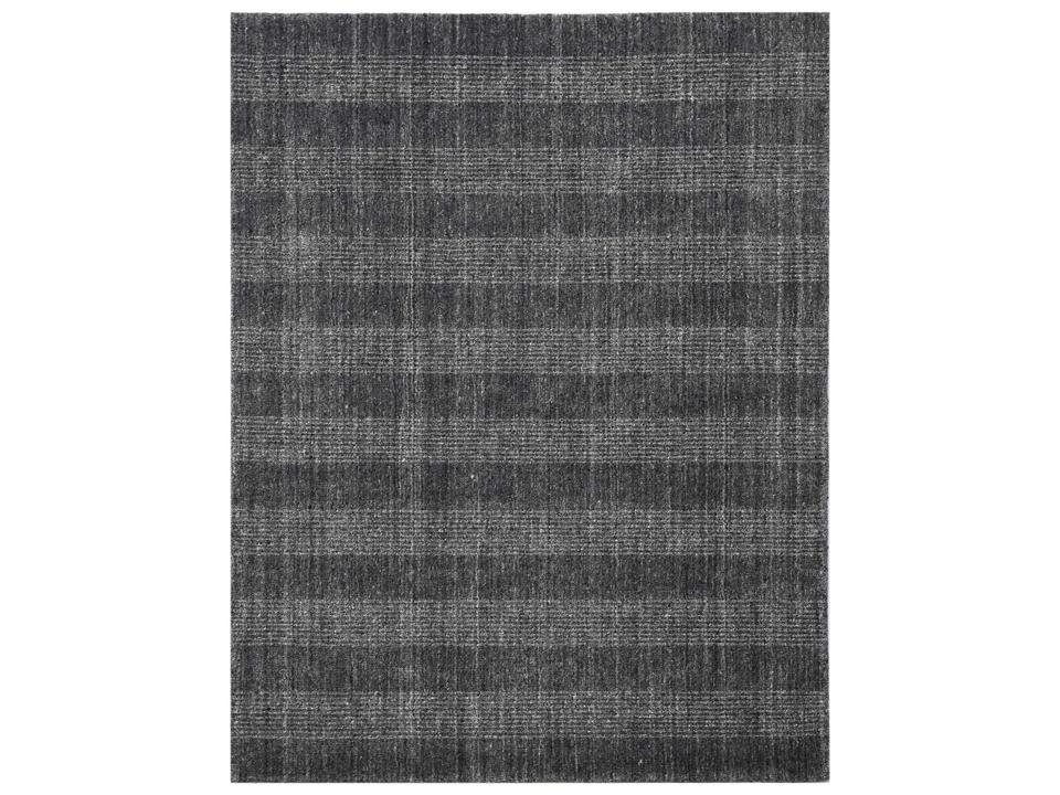 Brooklyn BRK-5 Hand-Woven Wool Blend Area Rug in Charcoal