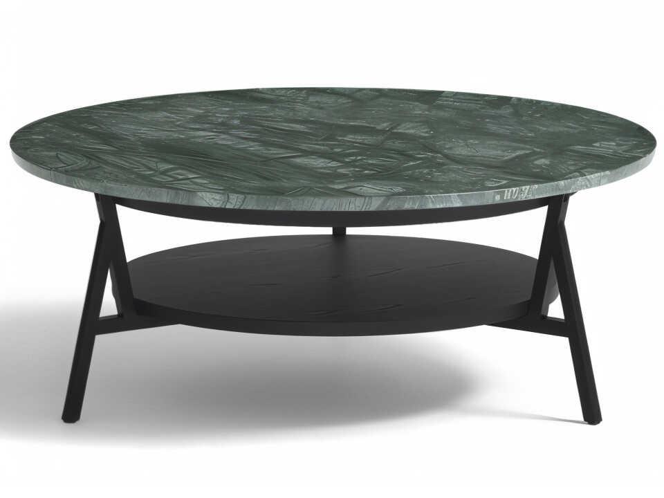 Cradle Round Marble Coffee Table with Metal Base