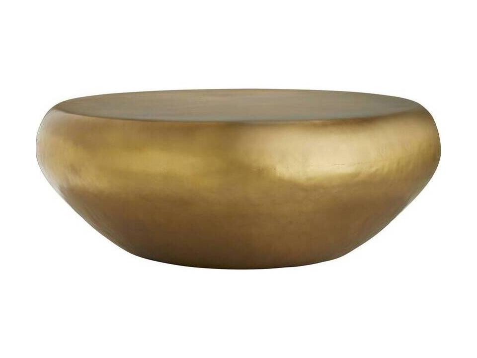Bates Round Coffee Table in Burnt Brass Iron