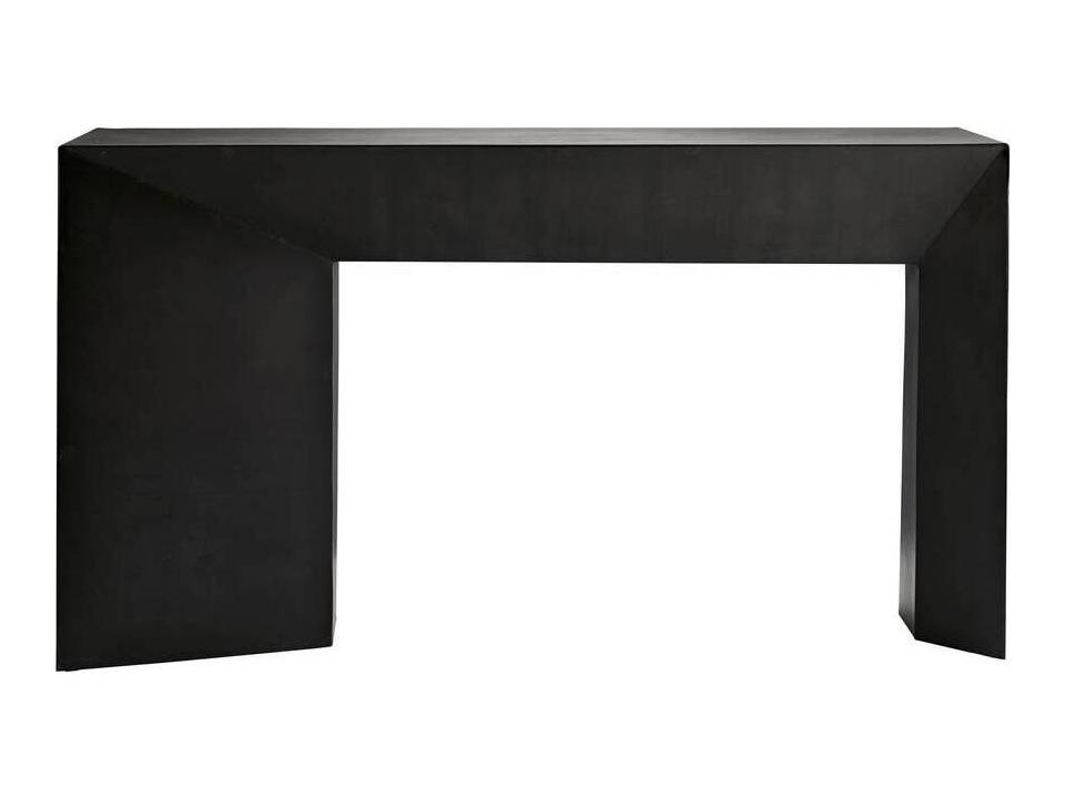 Mckinley Rectangle Console Table in Blackened Iron