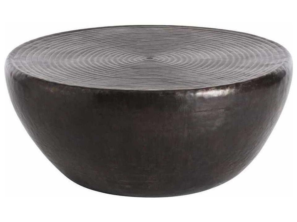 Arteriors Clint Round Coffee Table in Hammered Iron Antique Bronze