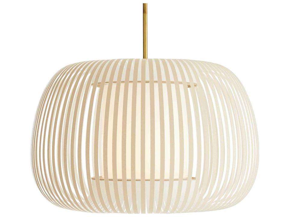 Arteriors Mia 1-Light Pendant Light with Beige Microfiber Bands