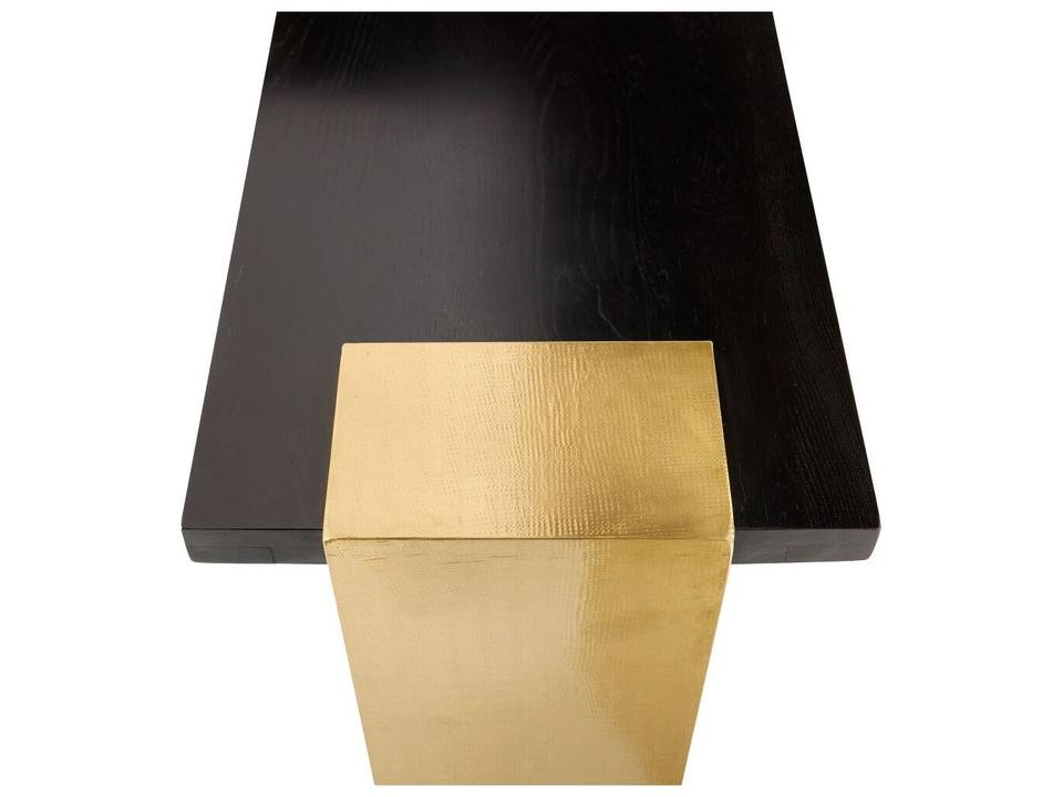 Orsen Console Table in Ebony Oak with Antique Brass