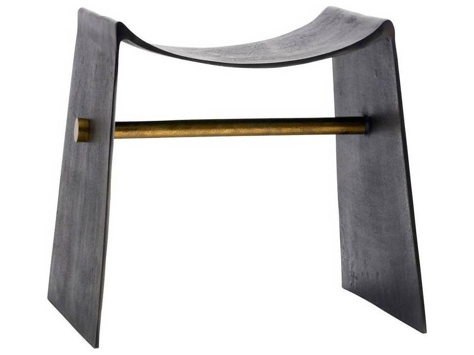 Montez Stool Industrial Blackened Iron Accent