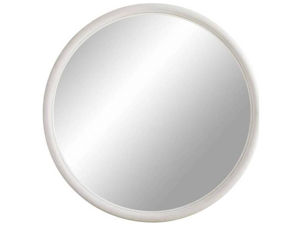 Lesley Whitewash Round Floor Mirror