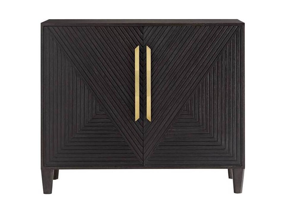 Arteriors Hendrix Cabinet in Ebony Oak and Antique Brass