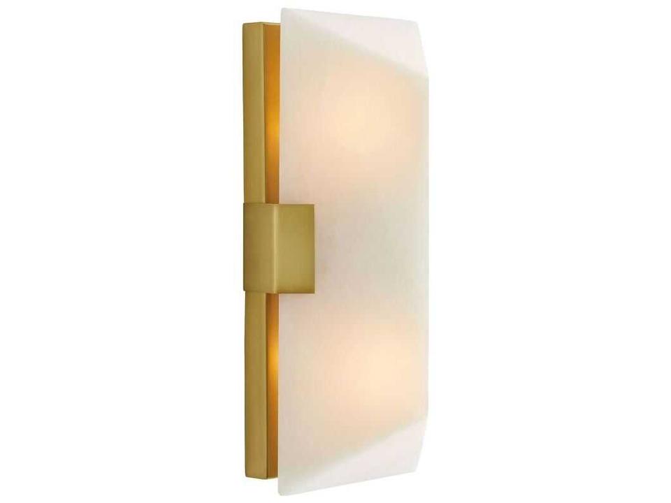 Jenks 2-Light Alabaster Wall Sconce in Antique Brass