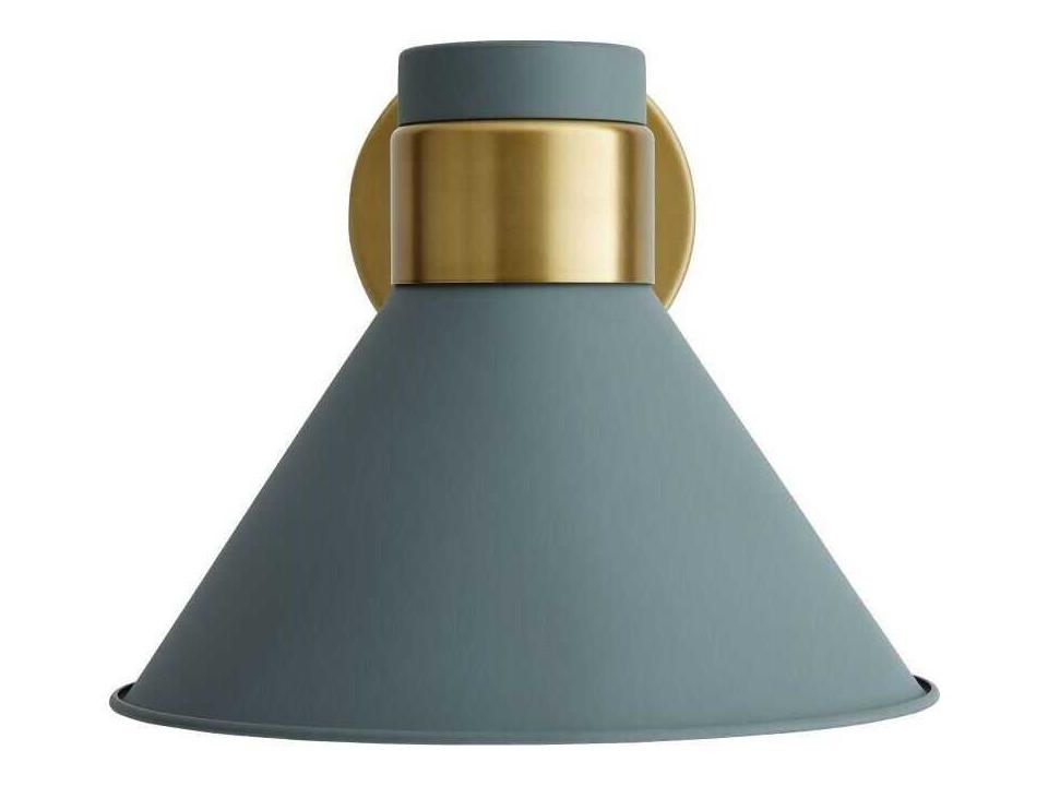 1-Light Lane Wall Sconce in Cadet Blue and Antique Brass