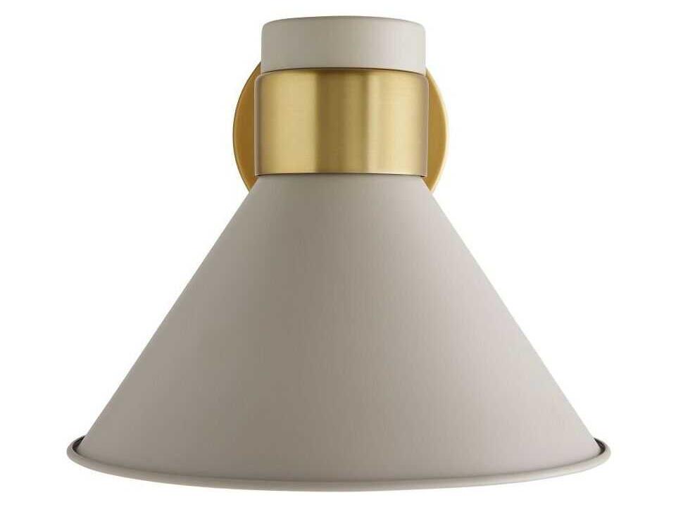 Lane 1-Light Adjustable Wall Sconce in Taupe and Antique Brass