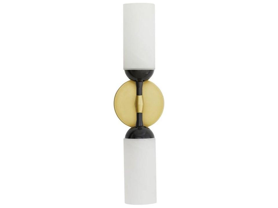 Emmett 2-Light Swirl Glass Wall Sconce in Antique Brass and Bronze