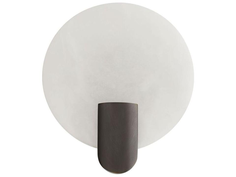 Halette 1-Light Alabaster Wall Sconce in Bronze