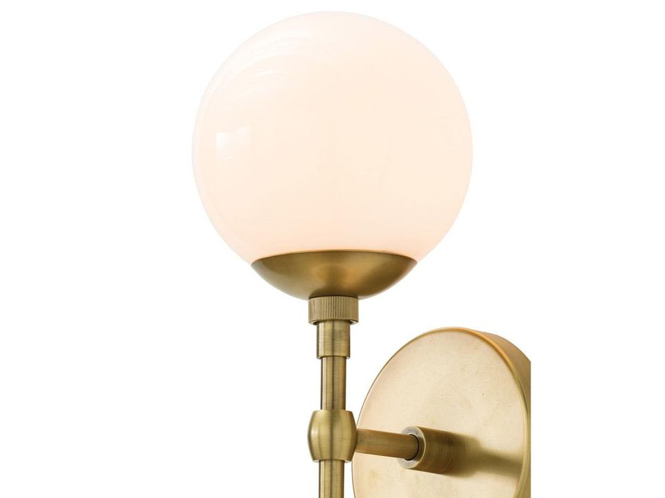 Polaris 2-Light Wall Sconce with Frosted Glass in Antique Brass