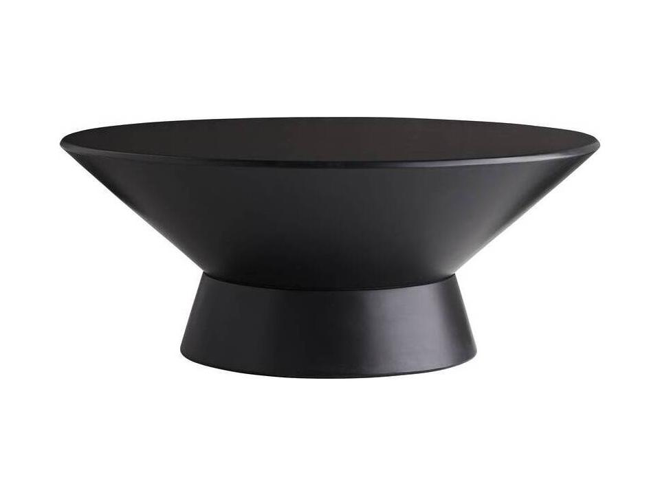 Beckham Round Concrete Coffee Table in Matte Black