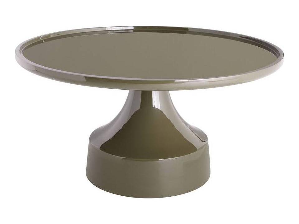 Joelie Round Coffee Table Dark Moss Finish