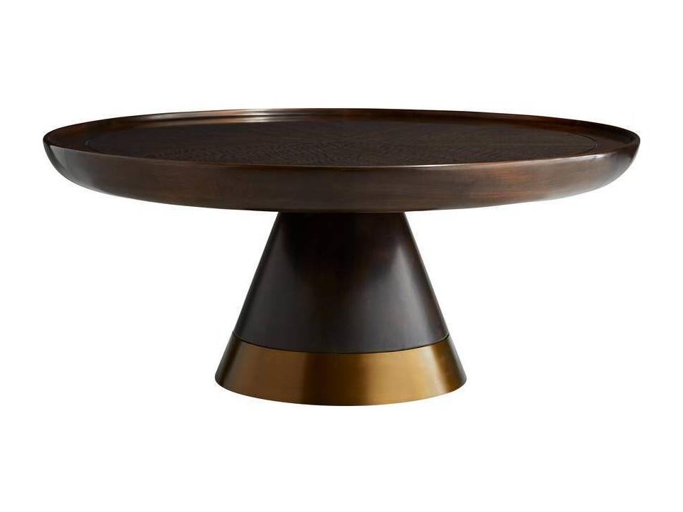 Violi Round Coffee Table in Brindle and Antique Brass